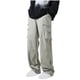 thumbnail image 2 of Pantalones largos de pana para hombre, con cordón y cintura elástica, holgados, para correr, informales, cargo, largos, de algodón y licra., 2 of 6