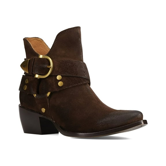 Frye Sacha Multi Strap Suede Bootie, 7.5, Brown