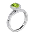 thumbnail image 2 of Mauli Jewels Rings for Women 2.34 Carat Diamond and Pear Shaped Peridot Ring Shared-prong 10K White Gold, 2 of 6