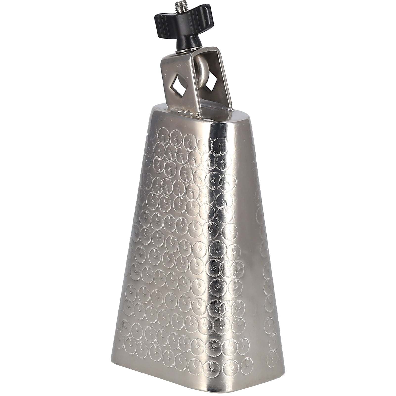 Metal Cowbell,6 inch Metal Cowbell Bell with Handle Percussion Musical Instruments,silver. 