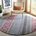 thumbnail image 3 of SAFAVIEH Madison Kandace Abstract Area Rug, Navy/Ivory, 4' x 4' Round, 3 of 6