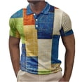 thumbnail image 1 of Birdeem T-Shirt Décontracté Imprimé à Manches Courtes Col Rabattu Boutons Fendu sur le Côté pour Hommes, 1 of 9