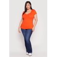 thumbnail image 3 of Womens Plus Size Basic V Neck T Shirt, 3 of 5