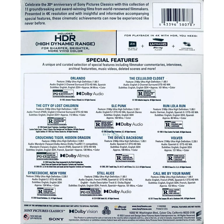 New Sony Pictures Classics 30th Anniversary Giftset (4K UHD