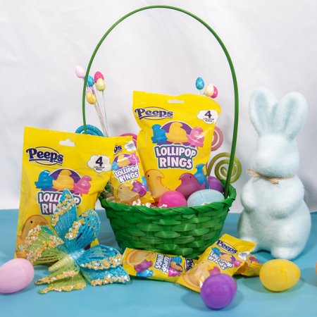 FLIX CANDY EASTER PEEPS LOLLIPOP RINGS, 4 COUNT, MARSHMALLOW, PARTY FAVORS, 1.41OZ