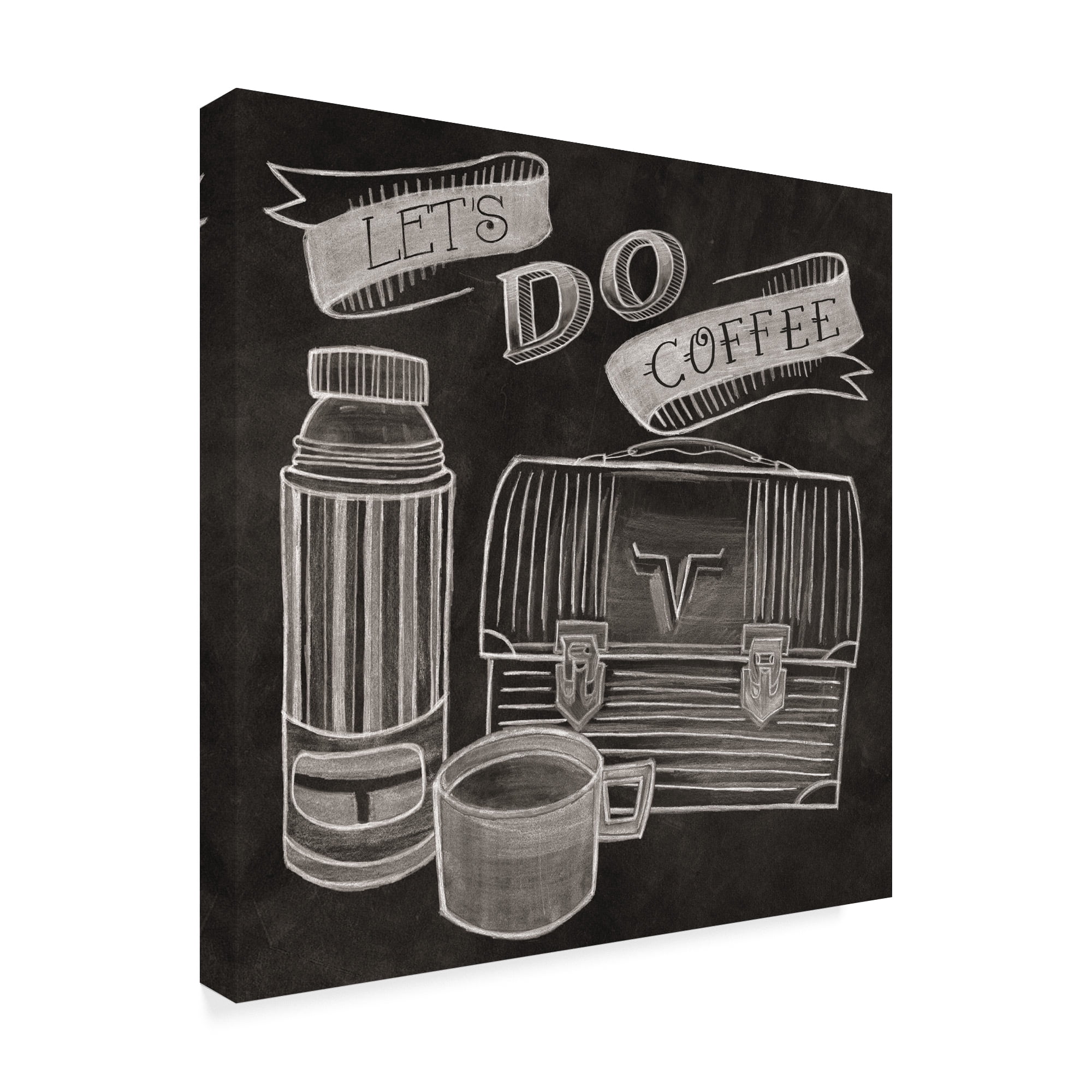 Trademark Fine Art 'Lets Do Coffee Chalk' Canvas Art by Mary Urban