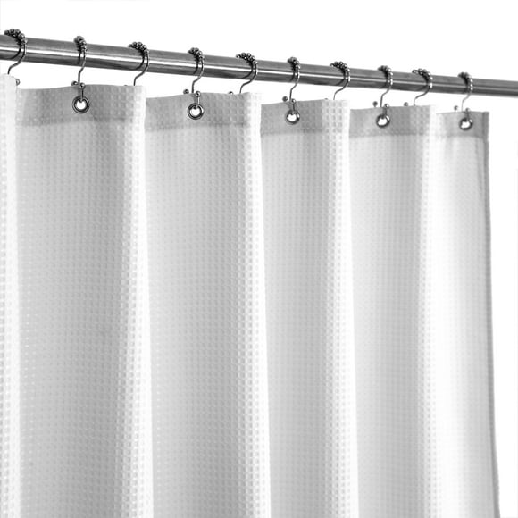 Cortina de ducha Barossa Design Waffle Weave blanca 180 x 180 cm