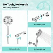 JOMOO Handheld Shower Head, 6 Setting High Pressure Filtered Showehead with Handheld, 6 inch Water Softener Filters Beads for Hard Water Shower Head with Extra Long 71 Stainless Steel Hose (Chrome)