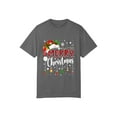 thumbnail image 3 of Merry Christmas Red Santa Hat Reindeer Xmas Matching Family T-Shirt Dark Grey Cotton T-Shirt 2XL, 3 of 4