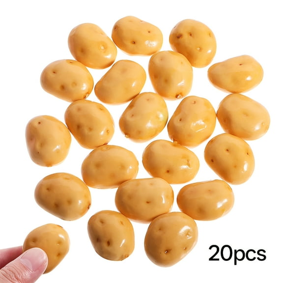 LAMIRO 20Pcs Simulation Potatoes Mini Size Artificial Vegetables Decoration Model Prop