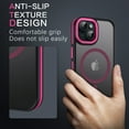 thumbnail image 6 of VENINGO Magnetic Phone Case for iPhone 13 & iPhone 14 Compatible with Mag-safe,Translucent Matte Shockproof Scratch Resistant Phone Case，Hot Pink, 6 of 9