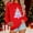 Red, variant on Womens Merry Christmas Print O Neck Sweatshirt Round Neck Fit Pullover Tops Casual Long Sleeve Workout Shirts Gray L