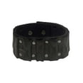 thumbnail image 2 of Harley-Davidson Mens Ribbed Studded Leather Cuff Bracelet Wristband (L/XL) Black, Harley Davidson, 2 of 2