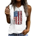 thumbnail image 2 of Mifsaly Womens Sleeveless Tank Tops Loose Fit Cotton Graphic Summer Shirts Breathable Soft Casual Independence Day Vest Patriotic Distressed Flag Tops XXL, 2 of 4