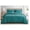 Teal, Ruffled Edge, variant on Eleanora Bed in a Bag Queen 7-Pieces Chambray Blue Ruffled Edge Trim Soft Washed Double Brushed Microfiber Comforter with Sheets Lightweight All Season Bedding Set
