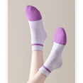 thumbnail image 4 of 4 Pairs Women's Seamless Cotton Ankle Socks Breathable Stretch Ribbed Cuff in Assorted Color Block Design - 4 pairs-C, 4 of 7