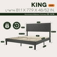 thumbnail image 5 of Amolife King Bed Frame with Adjustable Headboard, Fabric Upholstered Platform Bed, No Box Spring Required, Dark Gray, 5 of 8