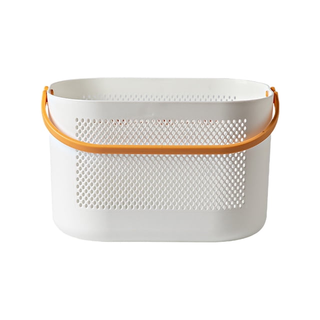 Cesta De Plástico Cesta de plástico para ducha y baño con asa, 1 unidad, cesta de frutas (6,3 x 5,9 x 10 pulgadas) Yulucky