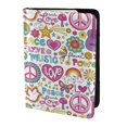 thumbnail image 2 of Rateoe Peace Love and Dove Flower Power Pattern Passport Holder Wallet Leather Mulit-purpose Travel Wallet Credit Cards Case ,Passport Cover for Women Men-6.5 in, 2 of 5