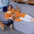 thumbnail image 3 of Wearable Oversized Blanket,Halloween Witch Cats on Brooms Pattern Wearable Blanket Hoodie for Adults,Cozy Hooded Blankets with Super Pockets,Super Warm Fuzzy Pullover for Women & Men, 3 of 6