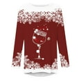 thumbnail image 4 of Luxalzxs Tunic Tops for Women Loose Fit Dressy Christmas Wine Glass Print Long Sleeve Round Neck Loose Fit Casual Fall Outfits, 4 of 4