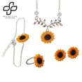 thumbnail image 2 of BN 5 Unids/Set Girasol Colgante Collar Stud Anillo Conjunto De Joyería, 2 of 3