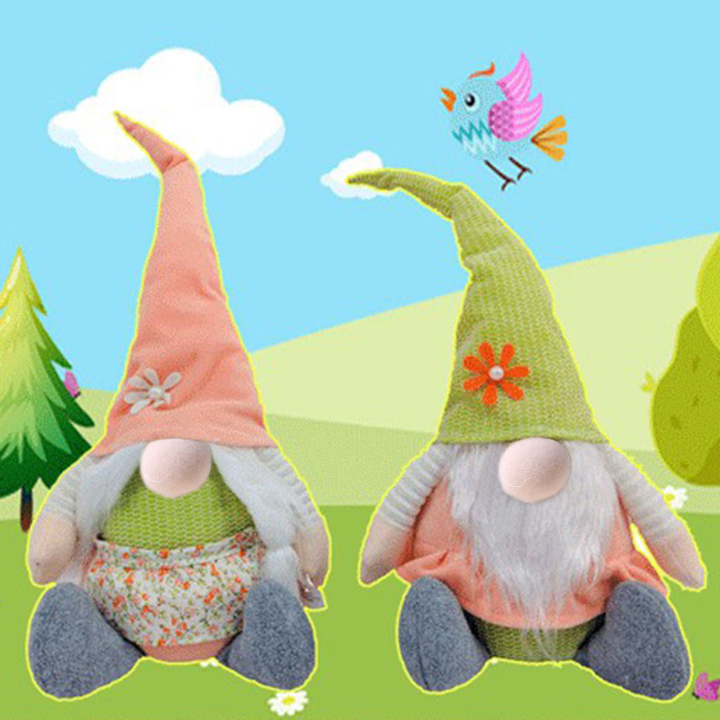 ZUARFY Easter Bunny Gnome Spring Holiday Home Decoration Plush Handmade Rabbit Swedish Tomte Elf Doll Ornaments - image 2 of 14