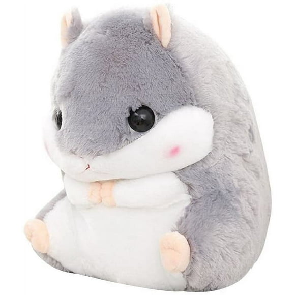 Plush Hamster Stuffed Animal Toys Hamster Throw Pillow with Blanket 40cm GreyLG148