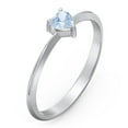 thumbnail image 3 of Bague Pierre de Naissance en Forme de Cœur - Aigue-Marine (Mars), 3 of 6