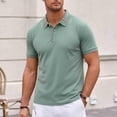 thumbnail image 2 of Mens Seamless Ice Silk Golf Shirt Moisture Wicking Polo Shirts Short Sleeve Quick Dry Performance Sport Collared Shirt for Men Big and Tall Size M-4XL Green, 2 of 6