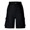 thumbnail image 4 of Bermuda Shorts for Women Cargo Shorts Knee Length Shorts Casual Pants (Black XL), 4 of 5