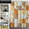 thumbnail image 7 of Dznils Floral Shower Curtain with Hooks, Farmhouse Patchwork Fabric Bathroom Curtain, Brown, 72" x 72", 7 of 7