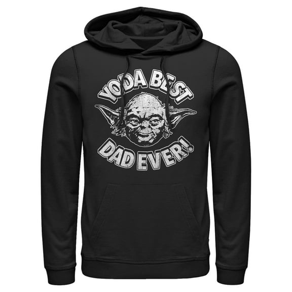 Men's Star Wars Father's Day Yoda Best Dad Ever  Pull Over Hoodie Black 3X Large
