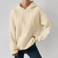 thumbnail image 4 of 2025 Spring Hoodie Beige Hoodie Long Sleeves V-Neck Sweater Cardigan Solid Color Cute Sweater Casual Wear Hoodie(3XL), 4 of 5