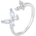 thumbnail image 1 of Guangzhoushicwz Anillo de mariposa de plata Anillo de mariposa de circonita de cristal delicado Anillos abiertos de mariposa lindos Anillos ajustables, 1 of 5