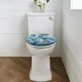 thumbnail image 2 of ZIATUBLE Blue Marble Stripe Toilet Lid Seat Cover Decorative Toilet Seat Covers Lids with Stretch Edges Toilet Seat Lid Covers for Home Oval Toilet Lid Covers Fits Most Toilet Lids, 2 of 6