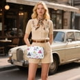 thumbnail image 6 of FORMRS Women Crossbody Purse with Chain Strap Vegan Leather Shoulder Handbag, Pink Simple Shapes, 6 of 7