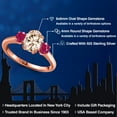 thumbnail image 2 of Gem Stone King 1.70 Ct Oval Peach Morganite Red Ruby 18K Rose Gold Plated Silver Ring, 2 of 6