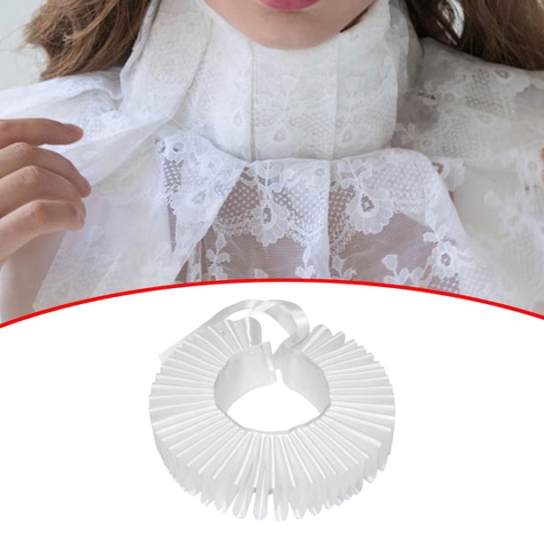 Cuello con volantes,Collar falso con cuello con volantes para mujer,Blusa tipo camisa de tul desmontable con cuello fruncido y capa,Capa de plumas góticas para fiesta de disfraces de Niños