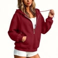 thumbnail image 3 of Trikvn Women's Quarter Zip Pullover Hoodie Textured Long Sleeve Sweatshirt Casual Drop Shoulder Hooded Tops with Kangaroo Pocket Fall Fashion Athletic Wear, 3 of 6