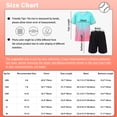 thumbnail image 7 of Manyakai Kids Boys 2 Piece Gradient Print Soccer Uniform Set Short Sleeve V Neck T-Shirt+ Sport Mint Green&Pink 3XS, 7 of 7