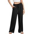 thumbnail image 3 of Abomasnow Women's Plus Size Pants Wide Leg Palazzo Trousers Lightweight High Elastic Waist Flowy Pants Culottes with Pockets on Sale Clearance 2025, 3 of 8