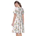 thumbnail image 2 of Bixox Robe d'Été à Manches Courtes pour Femmes Robe Ample Longueur Genou avec Poches-Easter, 2 of 7