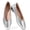 Silver, variant on Womens Metallic Crackle Square Toe Flat Shoes Slip On Shiny Leather Ballet Flats Low Heel Casual Dress Shoes for Wedding Daily Party