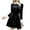Black, variant on Halloween Cosplay Costume Womens Gothic Velvet Doll Collar Flare Skater Dress Long Sleeves Button Up Above Knee Dress
