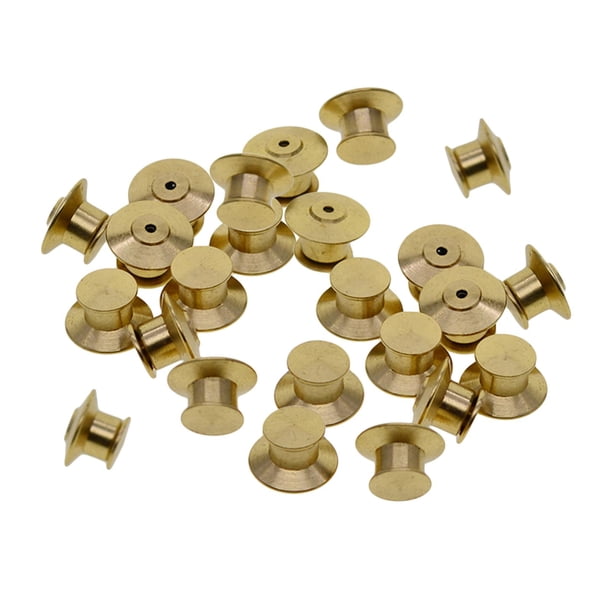 24 piezas de cierres metálicos resistentes y con candado, de repuesto para prendedores de solapa, broches y sombreros. Dorado