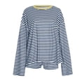 thumbnail image 6 of WAYUTE Shorts Sets Women 2 Piece Outfits Casual Loose Fit Striped Long Sleeve Pullover and Shorts Comfortable Summer Relaxed Outdoor Wear, 6 of 7