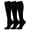 3p1 3black, variant on Hipuroga Cotton Compression Socks for Women Men 8-15 mmHg Soft Mild Knee High Wide Calf Support Stockings for Nurse Travel Pregnancy blackgreypink S/M