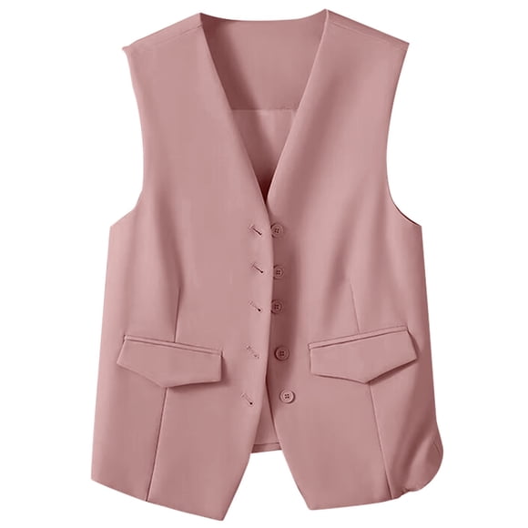 DondPO Womens Vest Women's Autumn and Winter Vest Small Waistcoat Suit Waistcoat Women's Outerwear Vests Vest Women Trendy Pink M Clearance!