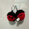 thumbnail image 2 of (Bulletproof Youth League) 2 pcs Chestnut Oak Fruit Plush Keychain Bag Pendant（red black）, 2 of 5